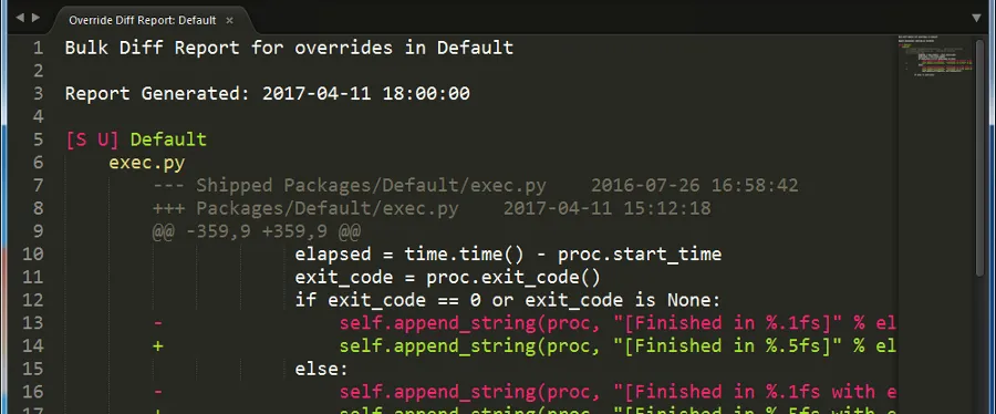 Screenshot of OverrideAudit